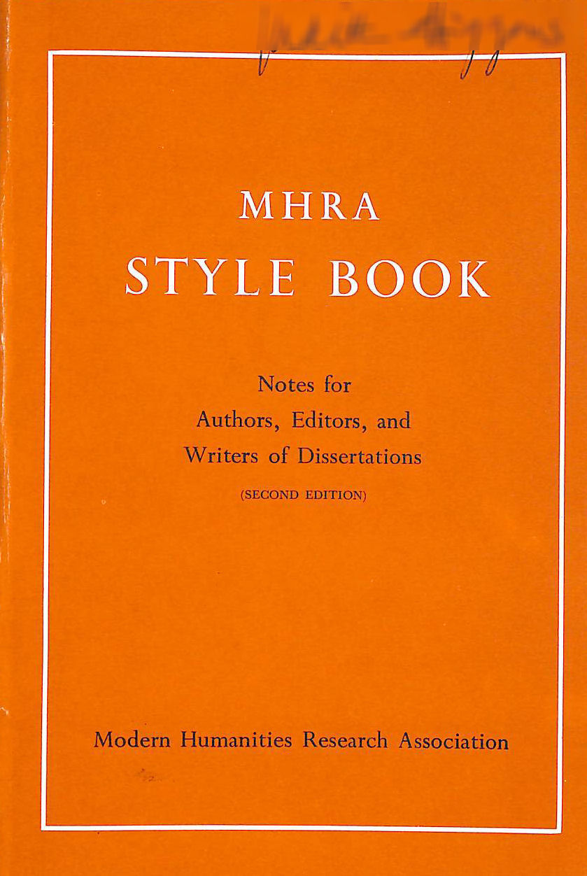 MANEY, A.S. [EDITOR]; SMALLWOOD, R.L. [EDITOR]; - Style Book: Notes for Authors, Editors and Writers of Dissertations