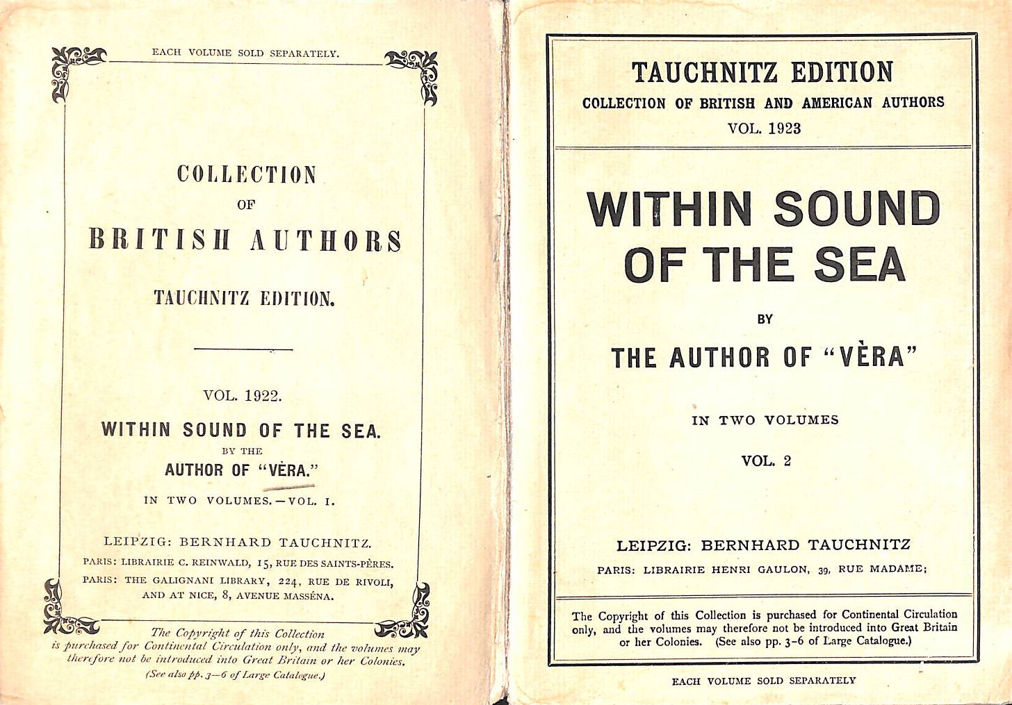 ANONYMOUS, . - WITHIN SOUND OF THE SEA, 2 Volume set