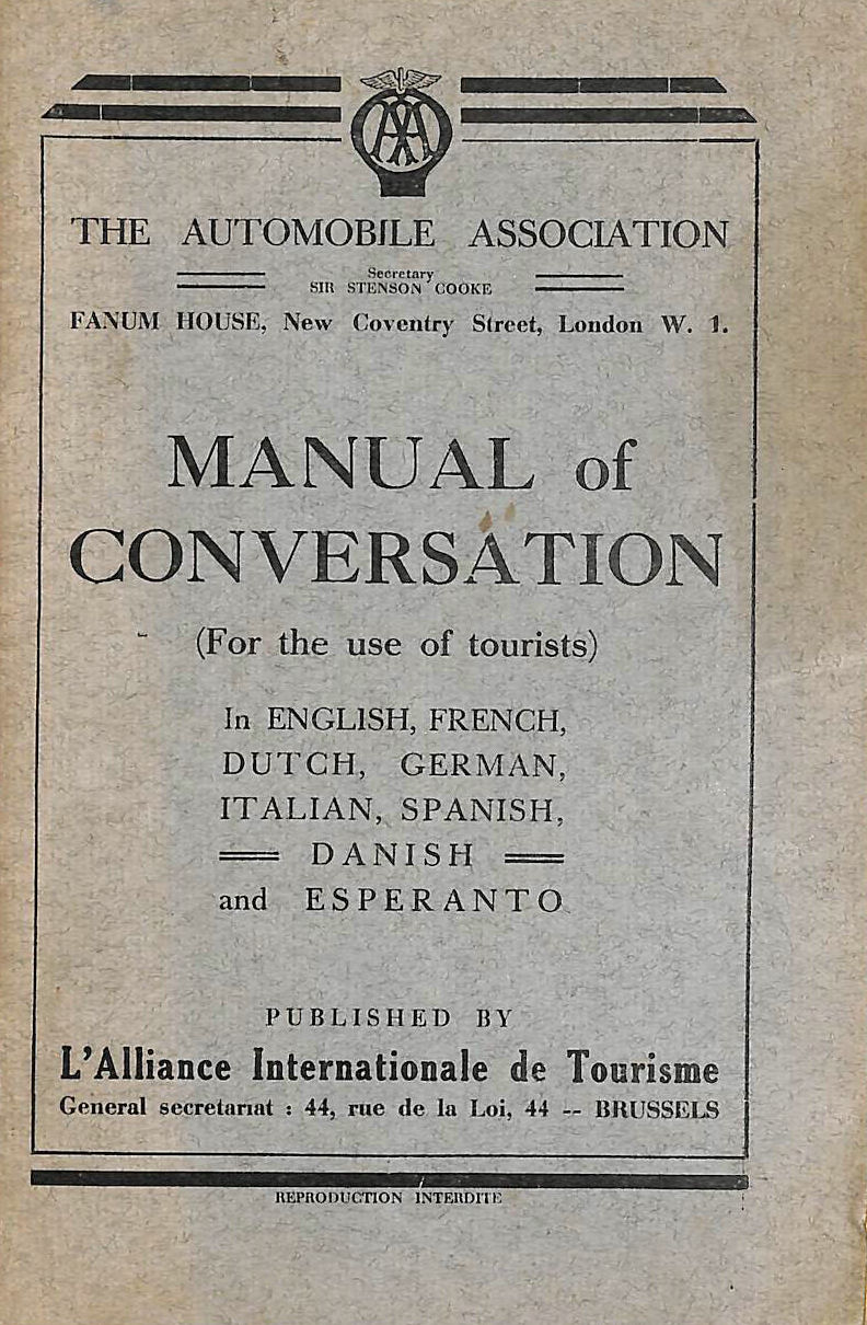 THE AUTOMOBILE ASSOCIATION - Manual of Conversation