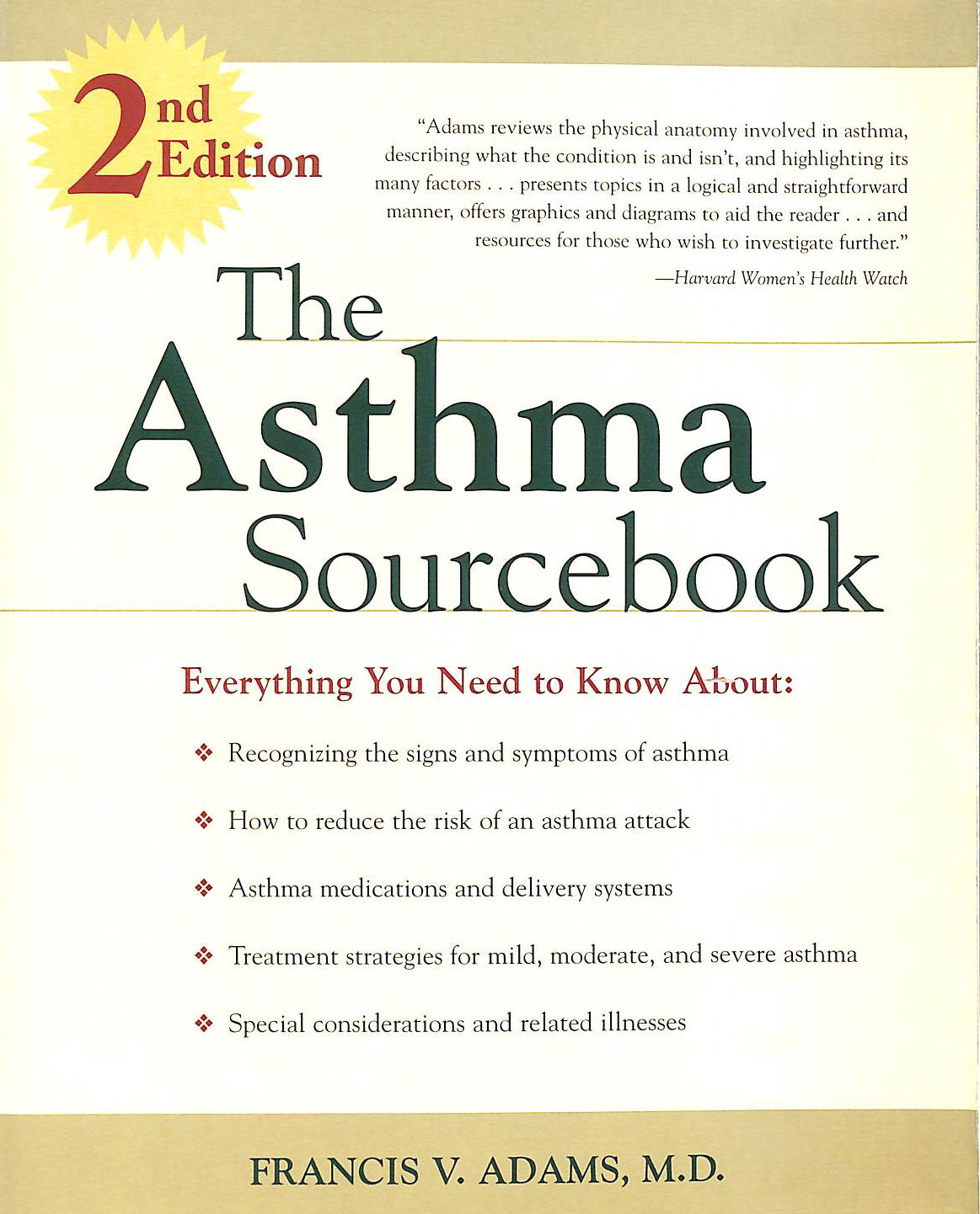 ADAMS, FRANCIS - The Asthma Sourcebook (Sourcebooks)