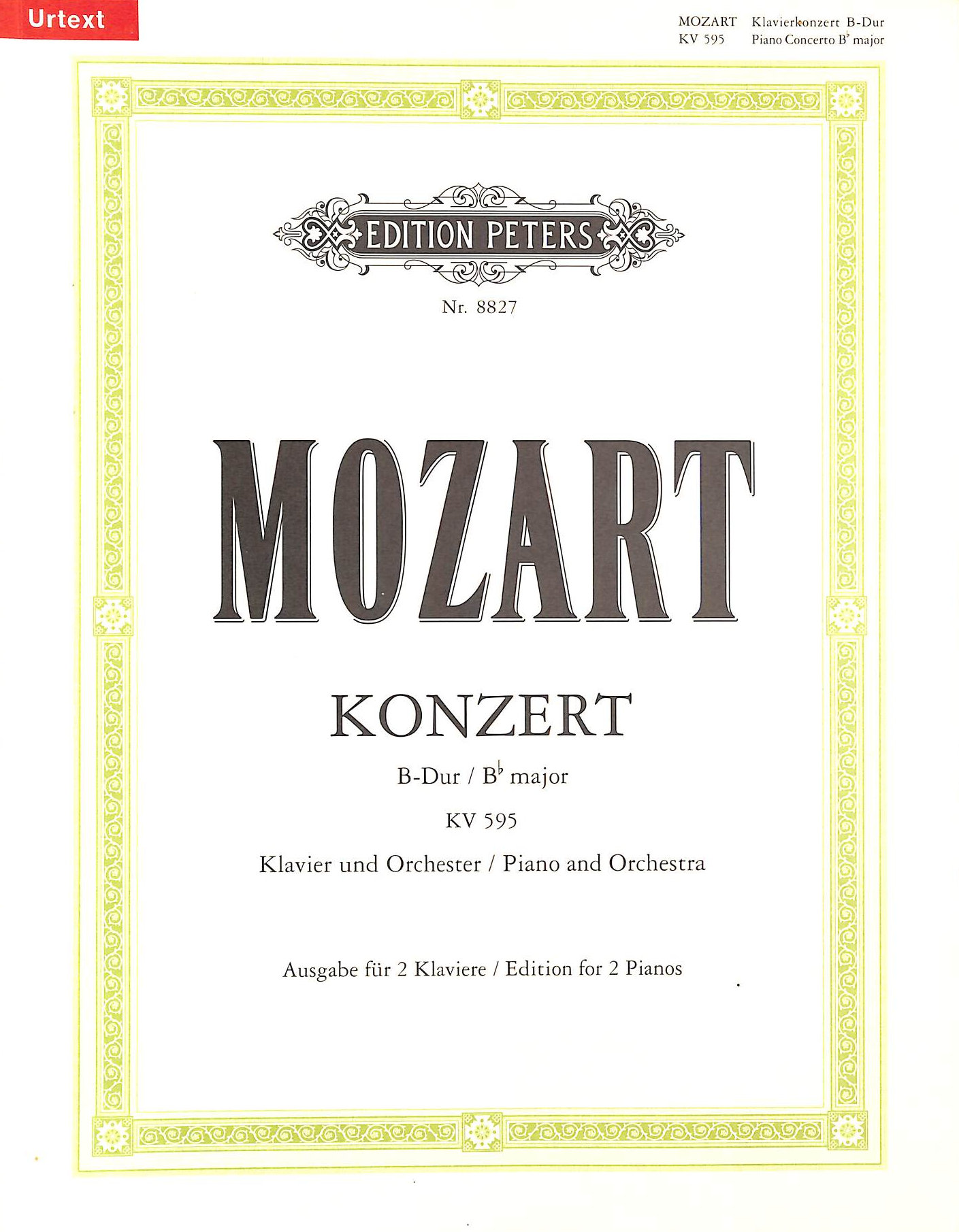 WA MOZART - Piano Concerto in B Flat K595 (Edition for 2 Pianos) (Edition Peters)