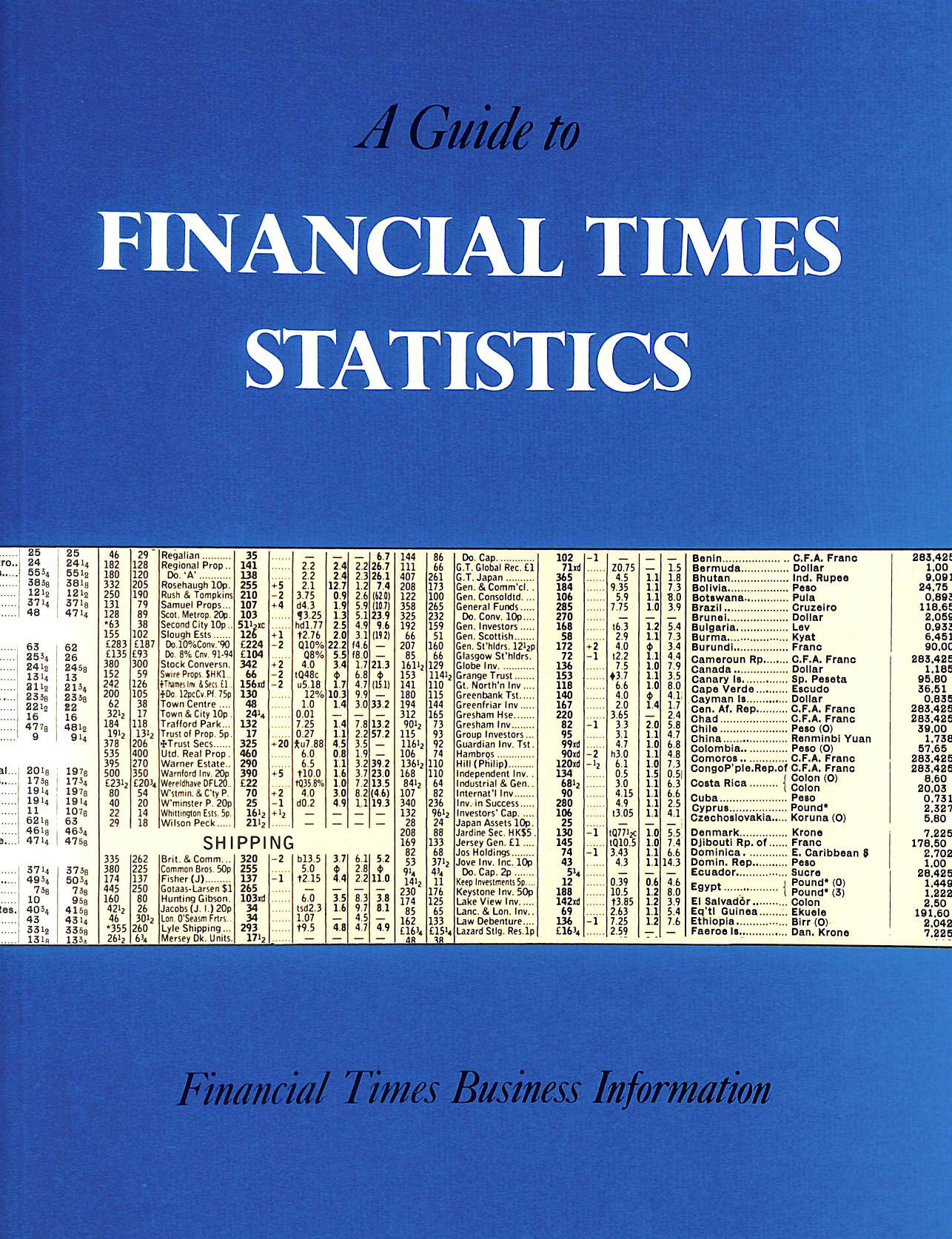 MARTIN DICKSON - A Guide to Financial times statistics