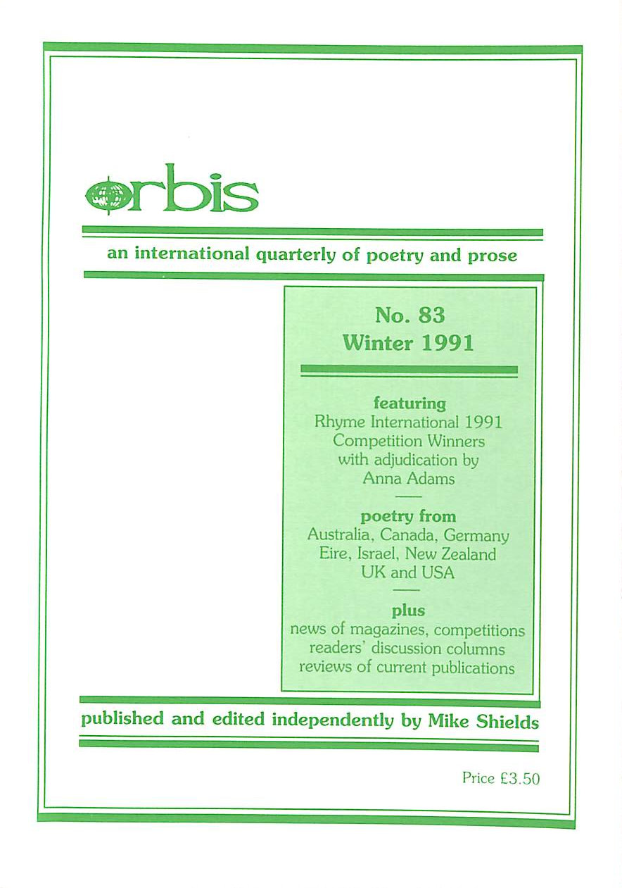 VARIOUS - Orbis An International Quarterly Of Poetry And Prose No 83 Winter 1991: Featuring Rhme International 1991 Competition Winners